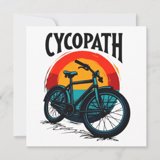 Cycopath: Elektrofahrrad mit Sonnenuntergang Grafi Dankeskarte (Vorderseite)