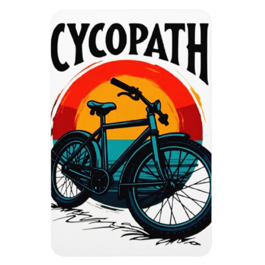 Cycopath: Elektrofahrrad mit Sonnenuntergang Grafi Magnet (Vertikal)