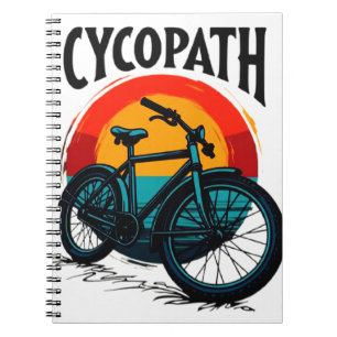 Cycopath: Elektrofahrrad mit Sonnenuntergang Grafi Notizblock