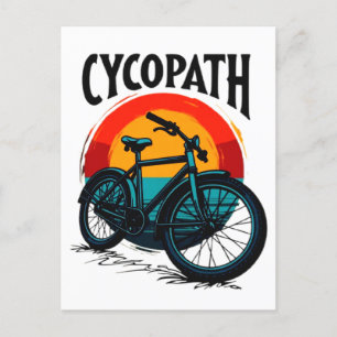 Cycopath: Elektrofahrrad mit Sonnenuntergang Grafi Postkarte