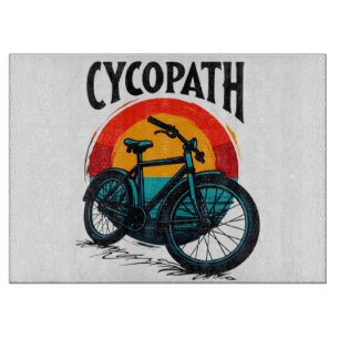 Cycopath: Elektrofahrrad mit Sonnenuntergang Grafi Schneidebrett