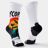 Cycopath: Elektrofahrrad mit Sonnenuntergang Grafi Socken (Gewinkelt)