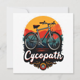 Cycopath: Elektrofahrrad und Sonnenuntergang Graph Dankeskarte