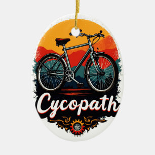 Cycopath: Elektrofahrrad und Sonnenuntergang Graph Keramik Ornament