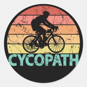 Cycopath Funny Cycling Cyclist Runder Aufkleber
