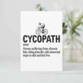 Cycopath Funny Cycling für Radfahrer und Biker Dankeskarte (Stehend Vorderseite)