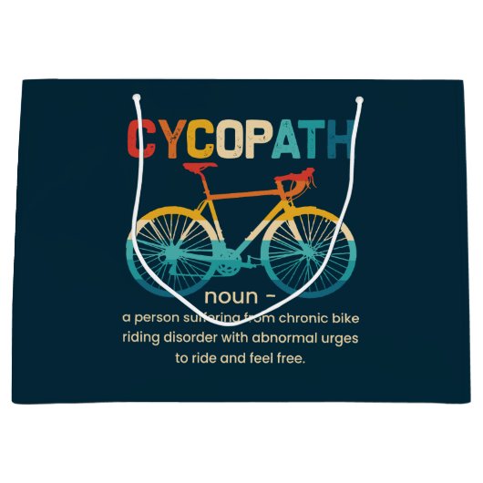 Cycopath Funny Cycling für Radfahrer und Biker Große Geschenktüte (Vorderseite)