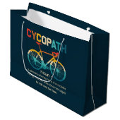 Cycopath Funny Cycling für Radfahrer und Biker Große Geschenktüte (Vorderseite Schrägansicht)