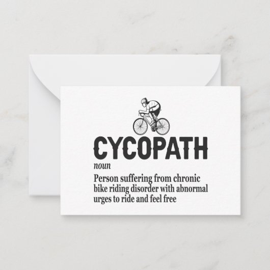 Cycopath Funny Cycling für Radfahrer und Biker Mitteilungskarte (Vorderseite)