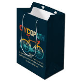 Cycopath Funny Cycling für Radfahrer und Biker Mittlere Geschenktüte (Vorderseite Schrägansicht)