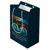 Cycopath Funny Cycling für Radfahrer und Biker Mittlere Geschenktüte (Rückseite Schrägansicht)