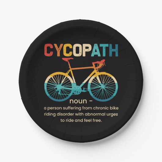 Cycopath Funny Cycling für Radfahrer und Biker Pappteller (Vorderseite)