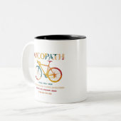 Cycopath Funny Cycling für Radfahrer und Biker Zweifarbige Tasse (Vorderseite Links)