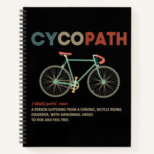 Cycopath Funny Cycling Geschenk für Radfahrer Notizblock