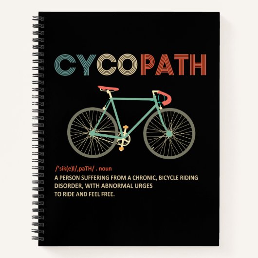 Cycopath Funny Cycling Geschenk für Radfahrer Notizblock (Vorderseite)
