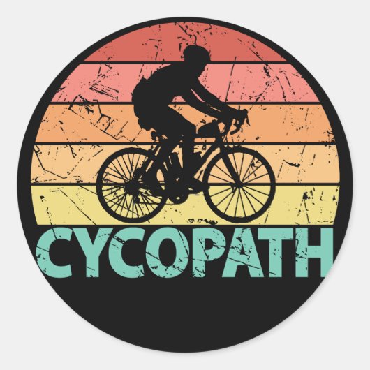 Cycopath Funny Cycling Runder Aufkleber (Vorderseite)