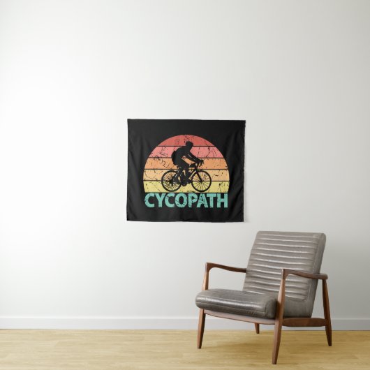 Cycopath Funny Cycling Wandteppich (Beispiel (Horizontal))