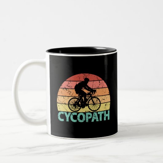 Cycopath Funny Cycling Zweifarbige Tasse (Links)
