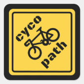 Cycopath Funny Road Sign for Cycle Lover Quadratischer Aufkleber (Vorderseite)