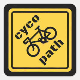 Cycopath Funny Road Sign for Cycle Lover Quadratischer Aufkleber