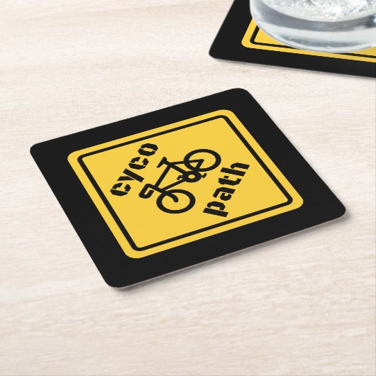 Cycopath Funny Road Sign for Cycle Lover Rechteckiger Pappuntersetzer (angewinkelt)