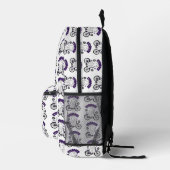 Cycopath Halloween Ghost auf Lila Fahrrad Bedruckter Rucksack (Rechts)