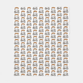 Cycopath Halloween Ghost on Orange Bicycle Fleecedecke