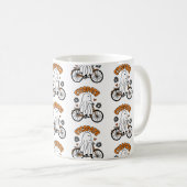 Cycopath Halloween Ghost on Orange Bicycle Kaffeetasse (VorderseiteRechts)