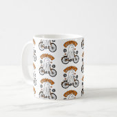 Cycopath Halloween Ghost on Orange Bicycle Kaffeetasse (Vorderseite Links)