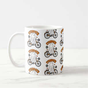 Cycopath Halloween Ghost on Orange Bicycle Kaffeetasse
