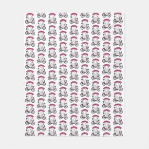 Cycopath Halloween Ghost on Pink Bicycle Fleecedecke