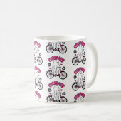 Cycopath Halloween Ghost on Pink Bicycle Kaffeetasse (VorderseiteRechts)