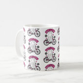 Cycopath Halloween Ghost on Pink Bicycle Kaffeetasse (Vorderseite Links)
