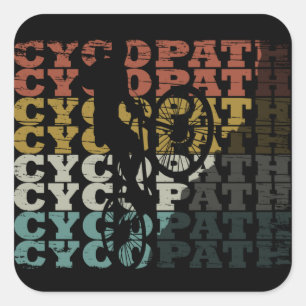 Cycopath - Mountainbike-Humor - Lustiges Radfahren Quadratischer Aufkleber