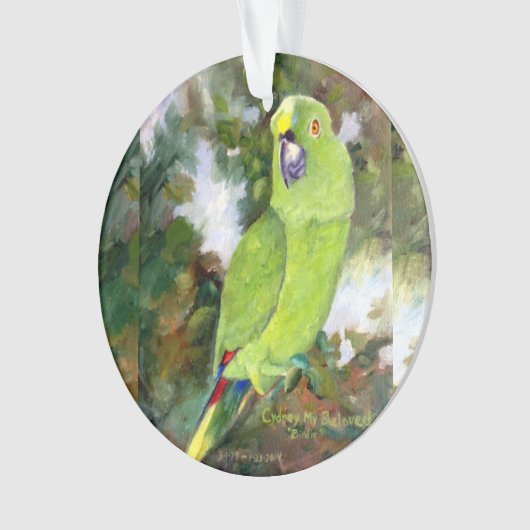 Cydney gelber Naped Papagei Ornament (Vorderseite)