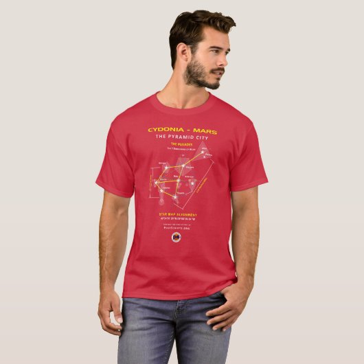 Cydonia-Mars: Pyramide-Stadt T-Shirt (Vorne ganz)