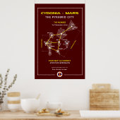 Cydonia-Mars: Pyramidenstadt Poster (Küche)