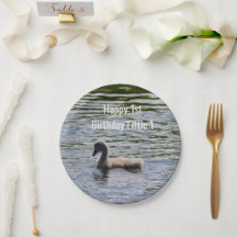 Cygnet Photo Personalised Birthday Paper Plate