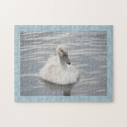 Cygnet Swan mit Abstraktem Muster Jigsaw Puzzle (Horizontal)