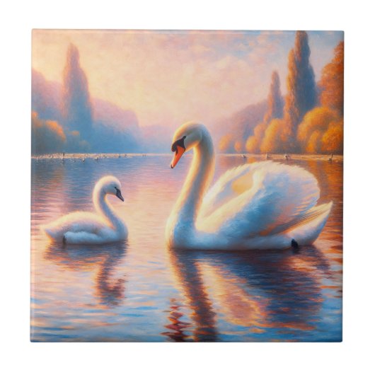 Cygnet und Swan Fliese (Vorderseite)