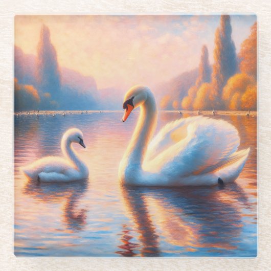 Cygnet und Swan Glasuntersetzer (Vorderseite)