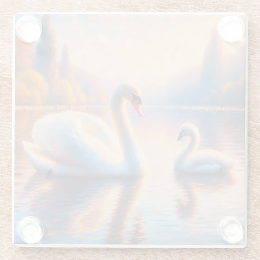 Cygnet und Swan Glasuntersetzer (Rückseite)