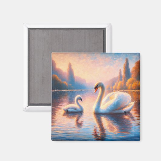 Cygnet und Swan Magnet (Vorderseite/Rückseite)