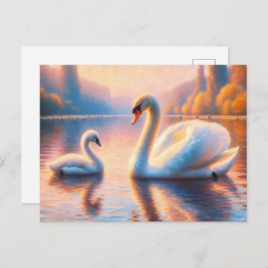 Cygnet und Swan Postkarte (Vorne/Hinten)