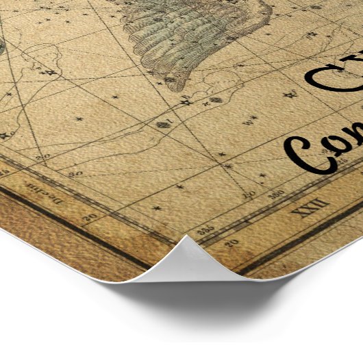 Cygnus Swan Constellation Star Map Poster (Ecke)