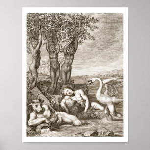 Cygnus umgewandelt in ein Schwan und des Phaetons Poster