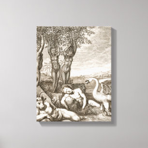 Cygnus verwandelt sich in einen Schwan und Phaeton Leinwanddruck