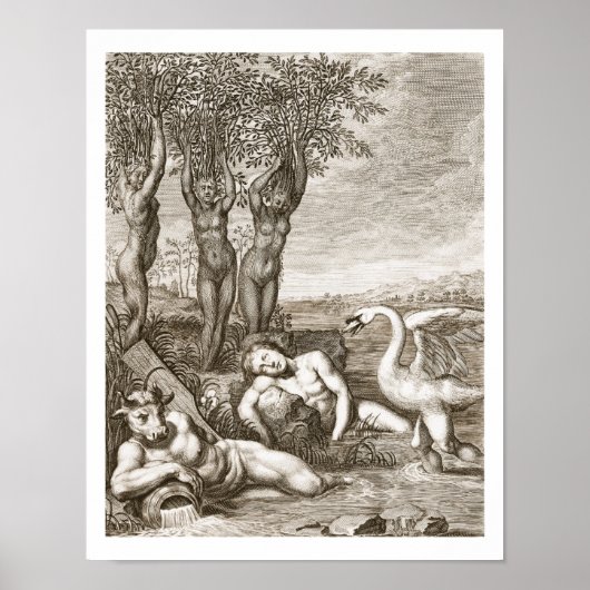 Cygnus verwandelt sich in einen Schwan und Phaeton Poster (Vorne)