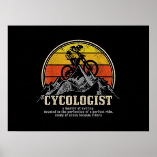 Cykologe Definition Funny Mountain Bike MTB Poster