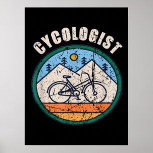 Cykologe Funny Bicycle Cycling Vintage Gabe Poster